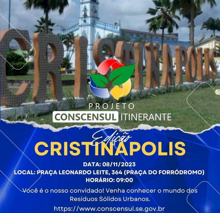 Cristinápolis será sede do Conscensul Itinerante.