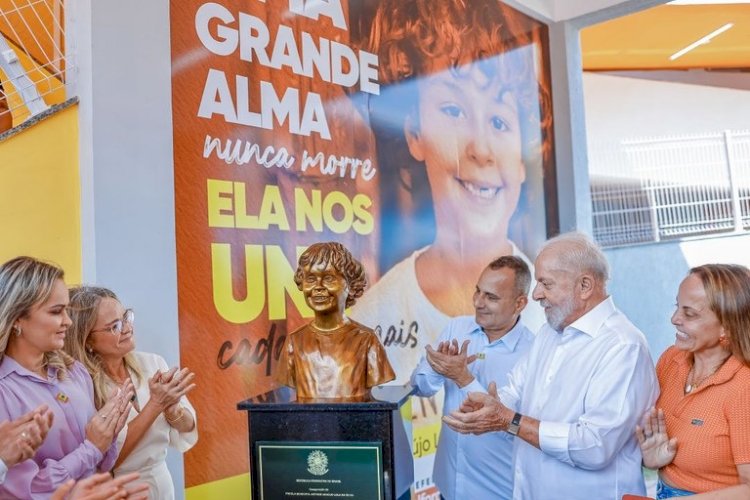 Presidente Lula se emociona ao inaugurar escola com nome do neto Arthur