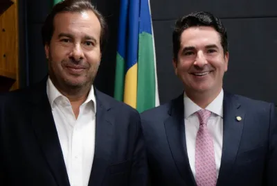 Deputado Gustinho Ribeiro recebe Rodrigo Maia após aprovação de projeto de lei fundamental para o Sistema Financeiro