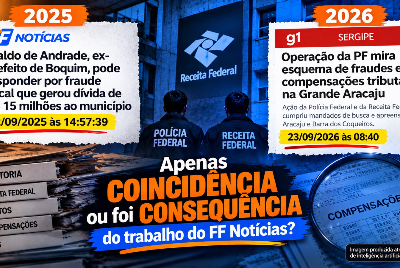 Denúncia do FF Notícias em Boquim, em 2025, expôs compensações tributárias suspeitas; um ano depois, PF e Receita investigam esquema milionário em vários municípios