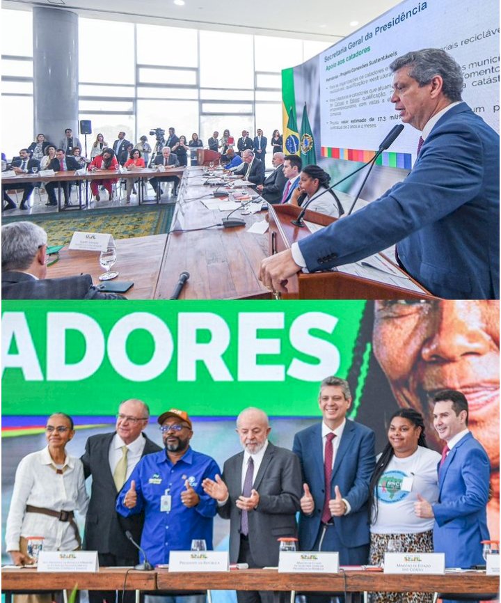 Governo Lula anuncia investimentos históricos em reciclagem, liderados pelo ministro Márcio Macedo.